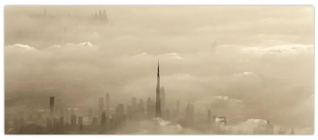 Tablou - Oraș în nori (120x50 cm)