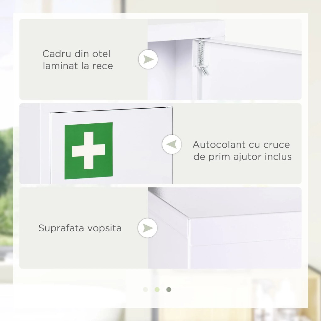 Kleankin Dulapior de Medicamente – Montabil pe Perete | Aosom Romania