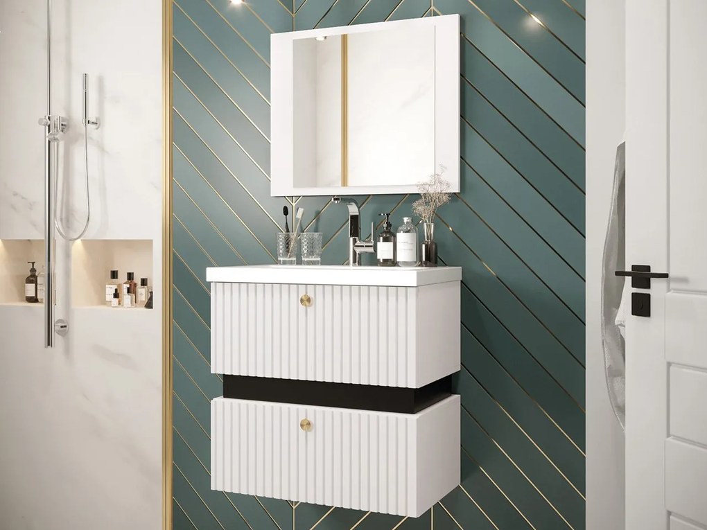 Mobilier pentru baie VI Sashike (alb + alb + negru). 1070185
