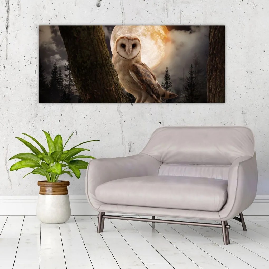 Tablou cu bufnița (120x50 cm)
