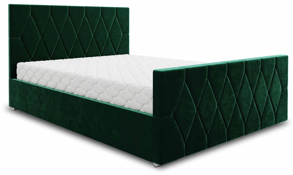Pat matrimonial 180 cm Alex (verde închis) (cu somieră și sp. depozitare). 1046789