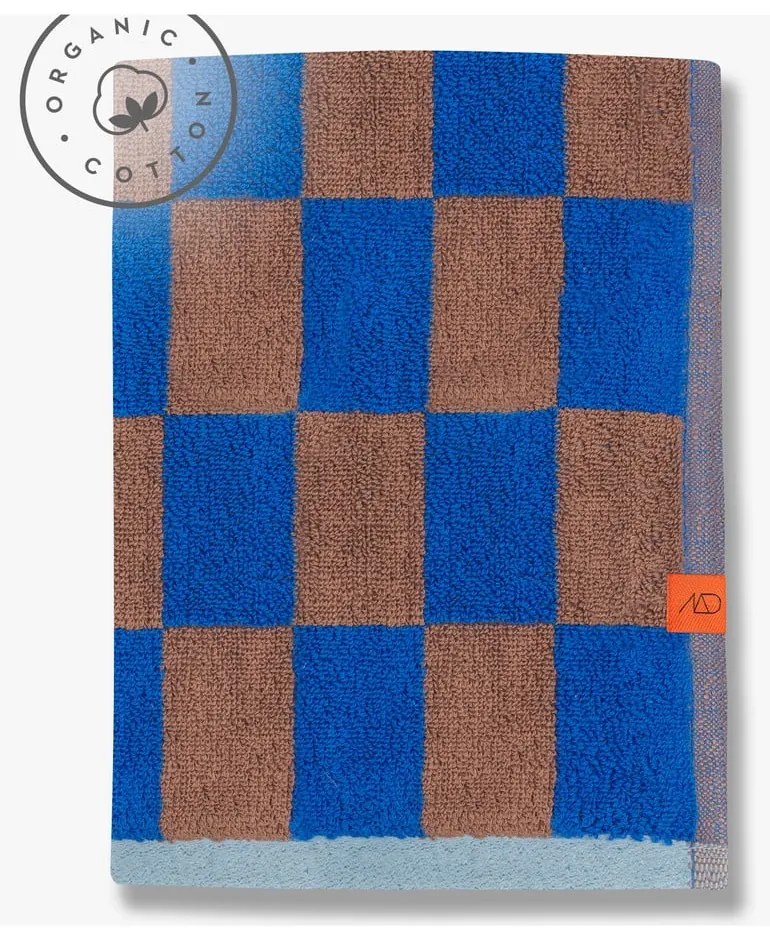 Prosop albastru/maro din bumbac organic 70x133 cm Retro – Mette Ditmer Denmark