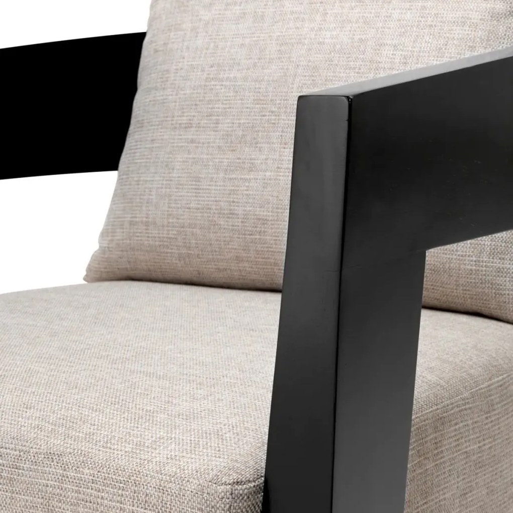 Fotoliu design modern cu tesatura de culoarea crem Rubautelli negru 109584 HZ