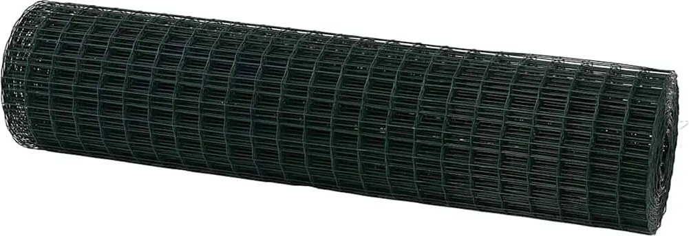 vidaXL Gard Euro Verde 1,2 x 25 m Fier acoperit cu PVC