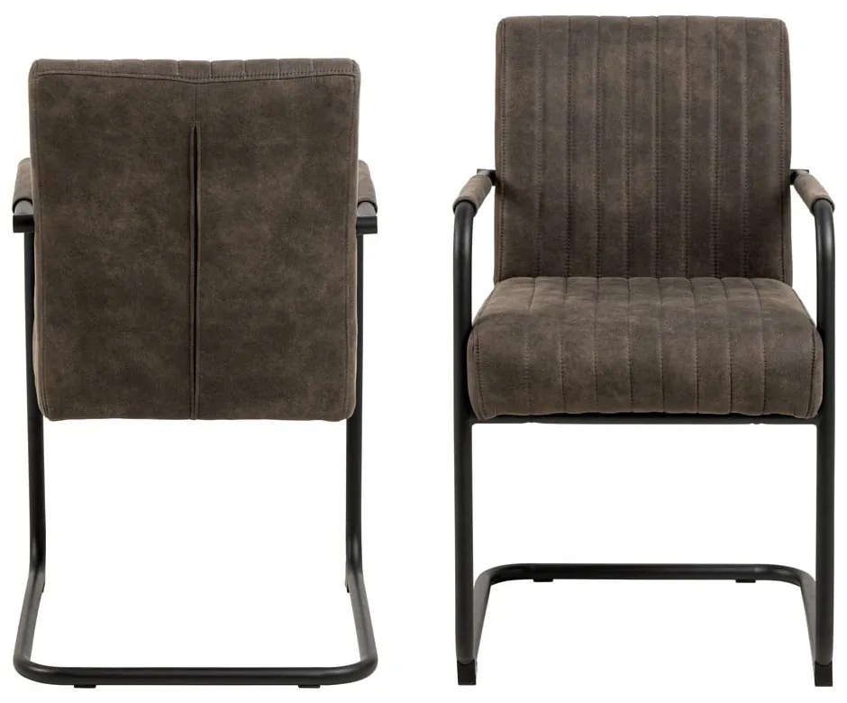 Scaune de dining gri-închis 2 buc. Adele – Actona