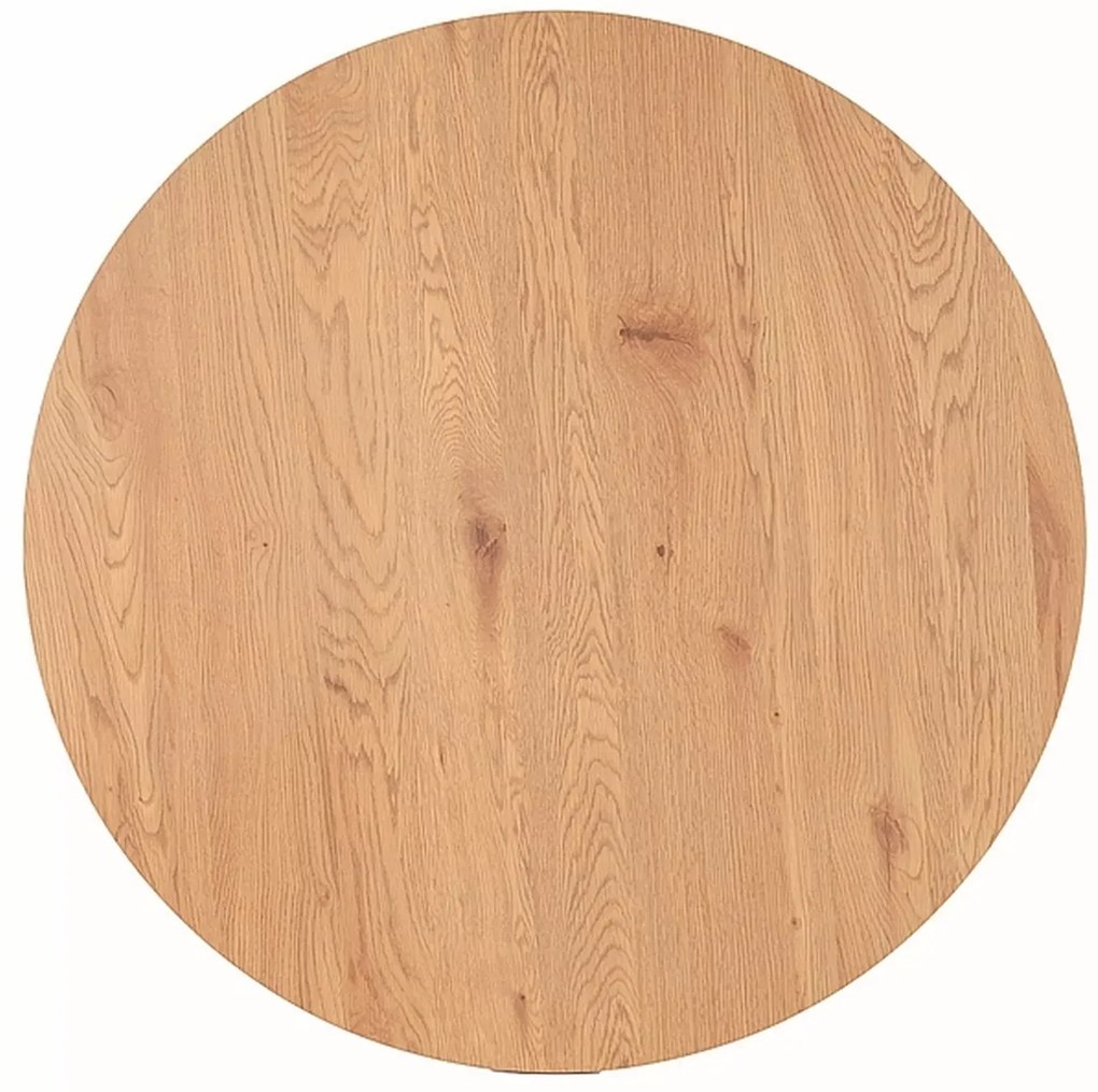 Masa de dining din stejar cu picioare negre ASTER 120x120