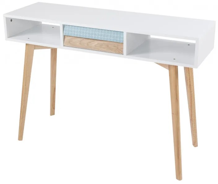 Consola Megan Alb / Albastru / Lemn