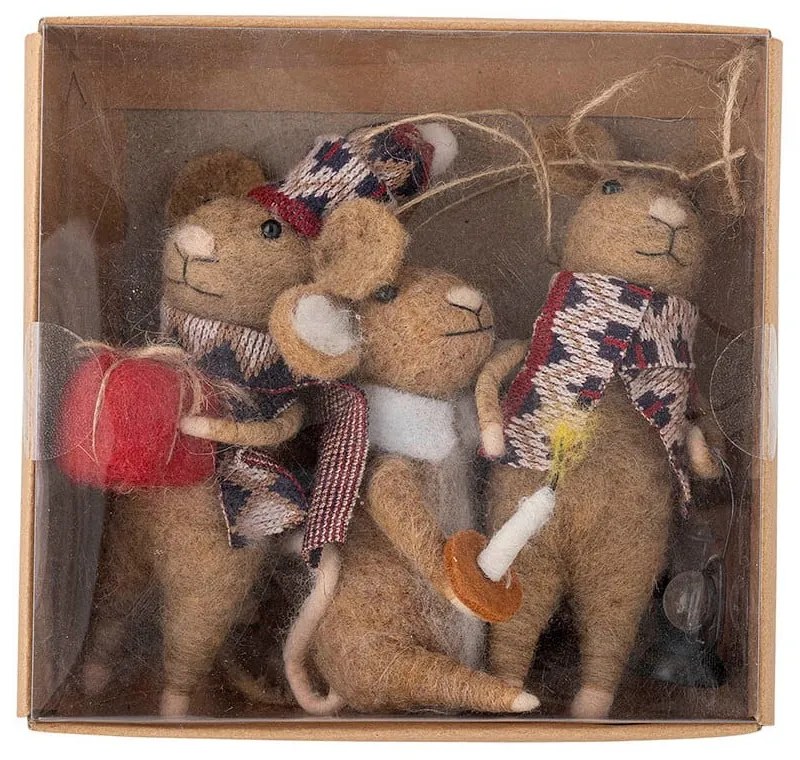 Ornamente de Crăciun 3 buc. din lână 11 cm Peo – Bloomingville