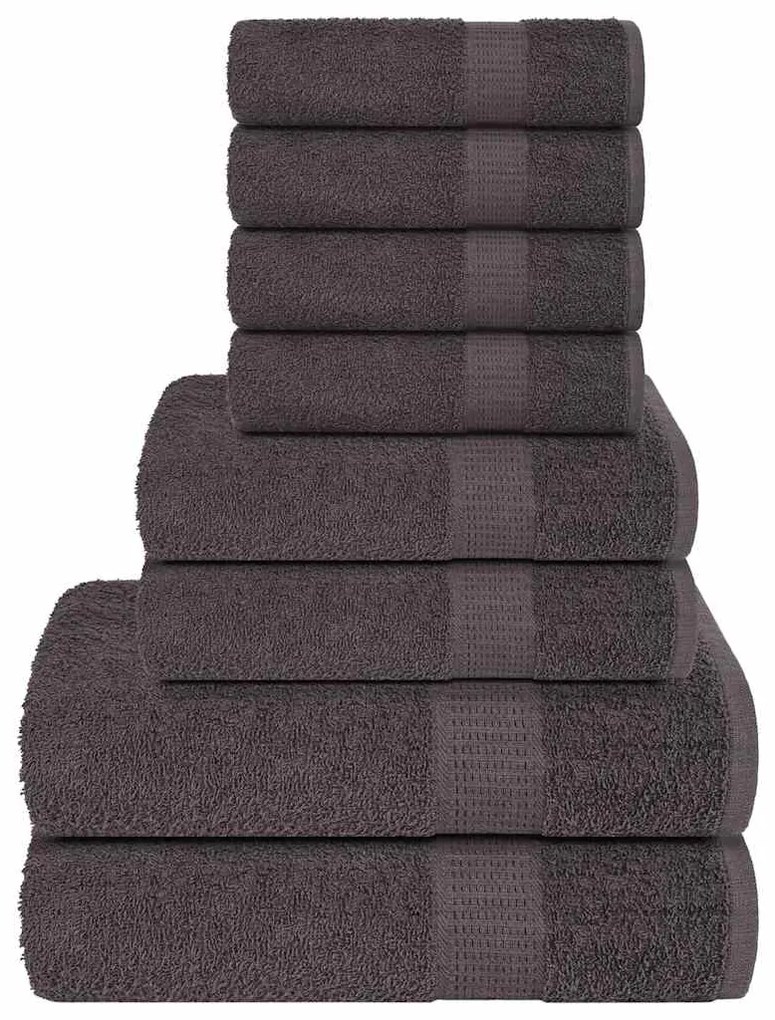vidaXL Set prosoape 8 piese Antracit 360 g/m² 100% bumbac