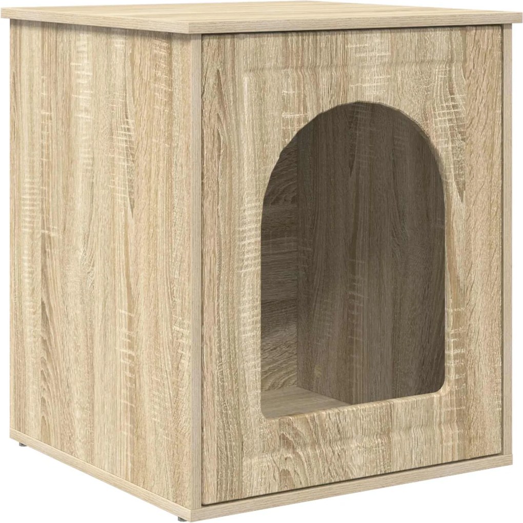 vidaXL Casa pentru pisici Sonoma 53 x 52 x 62 cm Lemn compozit