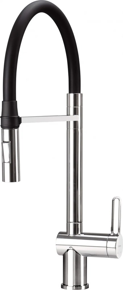 Baterie pentru chiuveta bucatarie, crom, cap mixer, pipa flexibila, 2 tipuri de jet, Deante Magnetic
