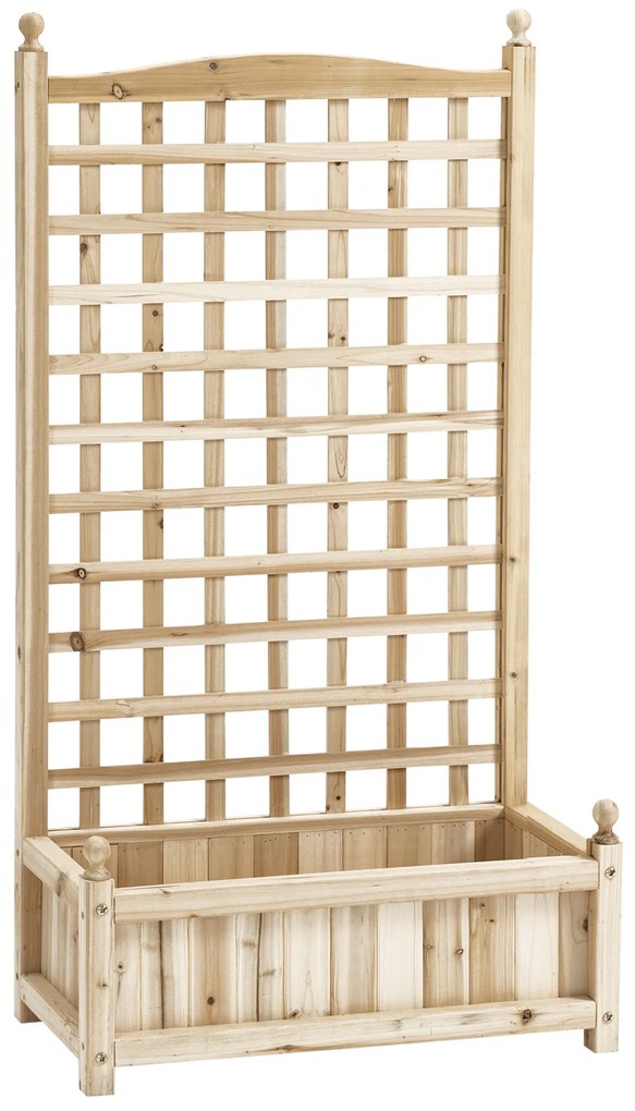 Outsunny Elegant Căsuță de flori cu Grilaj pentru Plante Cățărătoare din Lemn Natural | Aosom Romania