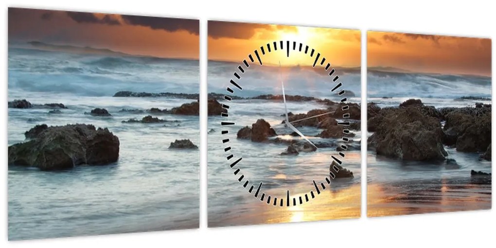 Tablou - Marea scăldată de soare (cu ceas) (90x30 cm)