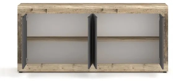 Comodă RUNEA, maro deschis/antracit