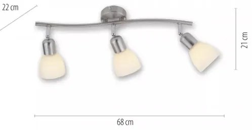 JUST LIGHT. 11953-55 - Spot KARO, 3x E14, 3x40W, 230V, crom mat