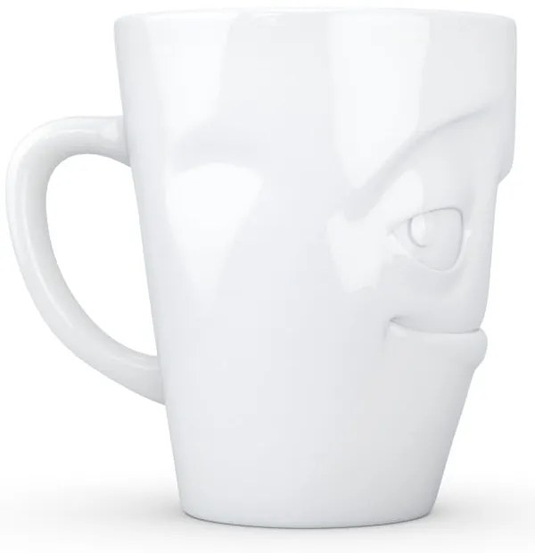 Cană din porțelan cu mâner șarlatan, 58products, alb
