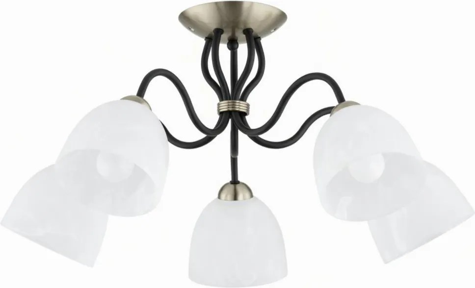 Lustră aplicată ARIEL, 5 x E27, 15 W, 230 V, alamă/negru