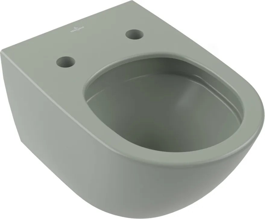 Vas WC suspendat Villeroy&Boch Antao TwistFlush Rimless cu finisaj verde-mat Morning Green CeramicPlus