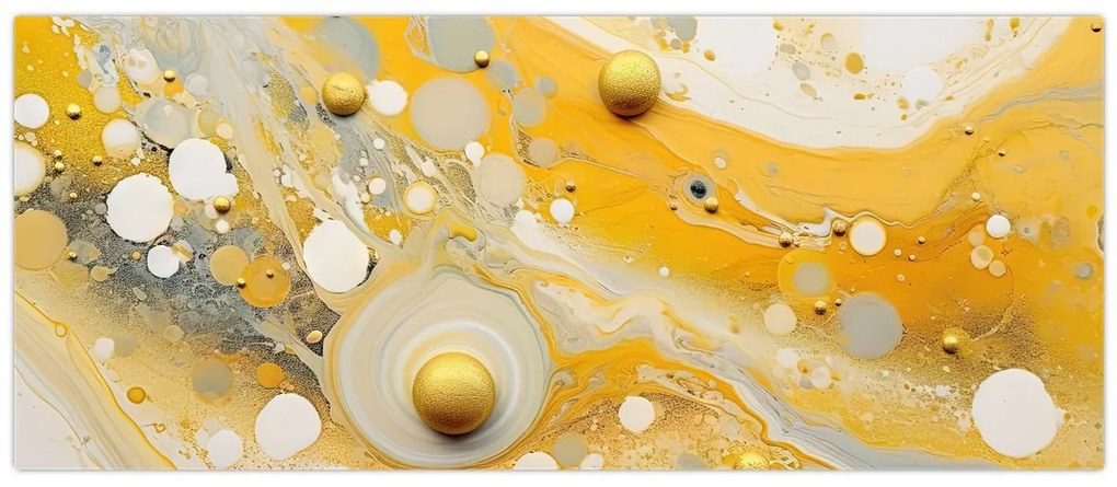 Tablou - fundal abstract cu decor de aur (120x50 cm)