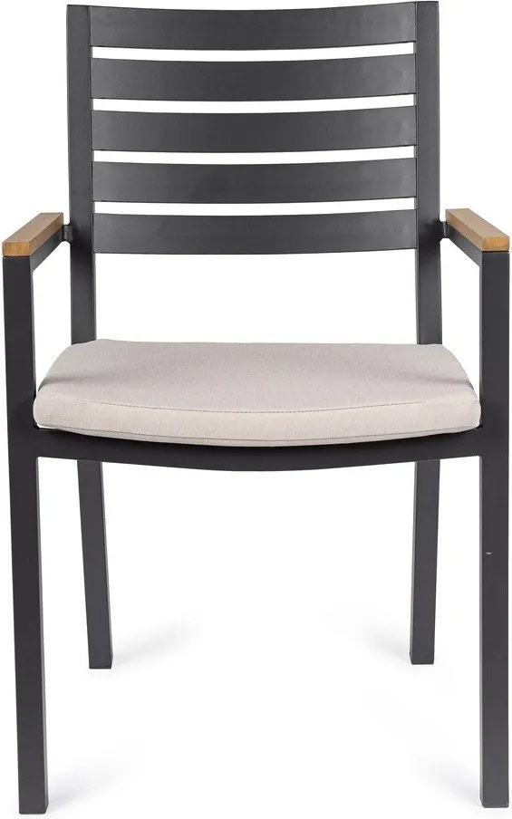 Scaun de grădină gri antracit din metal Henna – Bizzotto