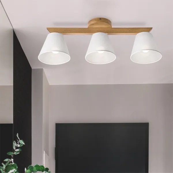 Lustră aplicată Brilagi ANTHONY 3xE14/40W/230V stejar/alb