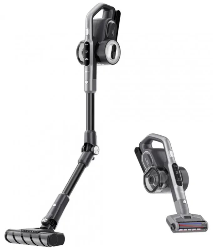 Aspirator vertical JIMMY H8 Flex, 550 W, 185 AW, pliabil, Cyclone, autonomie 65 minute, LCD, 7 accesorii, gri/negru