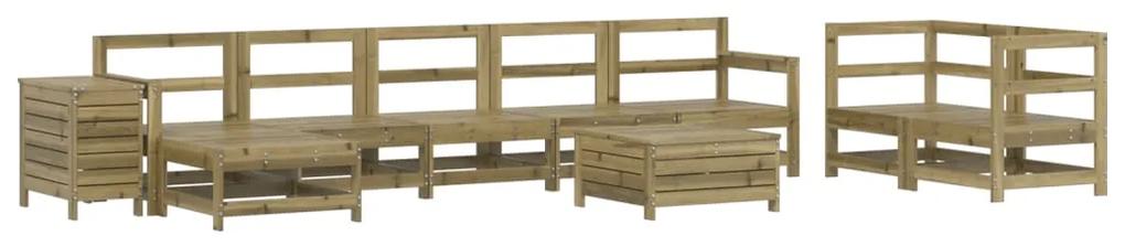 3250671 vidaXL Set canapea de grădină, 10 piese, lemn de pin tratat