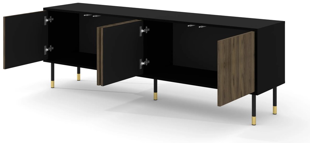 Masă TV 4D 180 Wenty (Negru + Nuc pacific + Auriu). 1125161