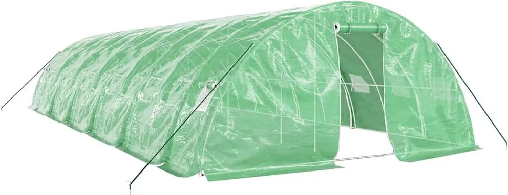vidaXL Seră cu cadru din oțel, verde, 60 m², 12x5x2,3 m