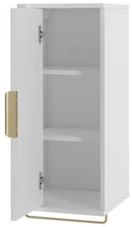 Set mobilier baie Mekona I (Alb mat + Marmură Alb + auriu) (cu chiuvetă și sifon). 1103870