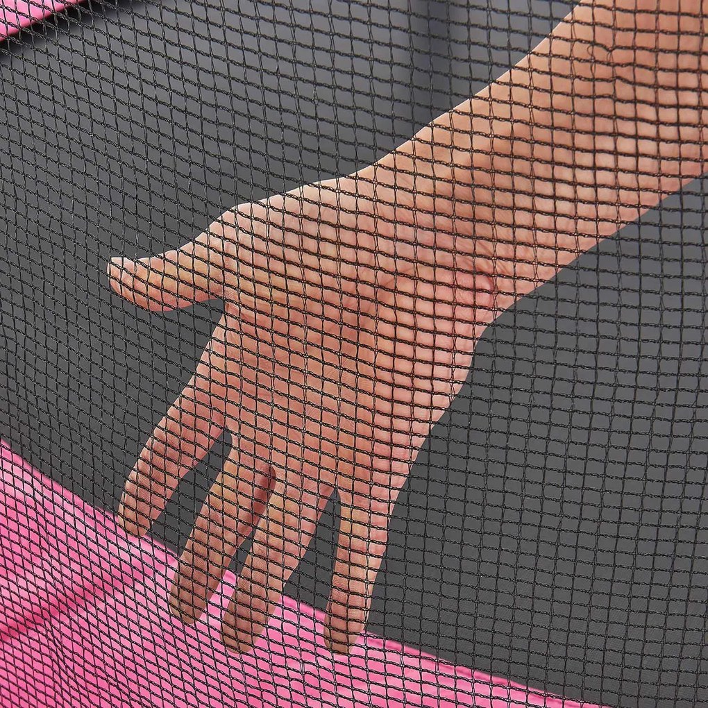 Trampolina Jampino 3,05 metrový priemer s ochrannou sieťkou a rebríkom ružová