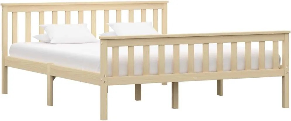 Cadru de pat, lemn deschis, 160 x 200 cm, lemn masiv de pin