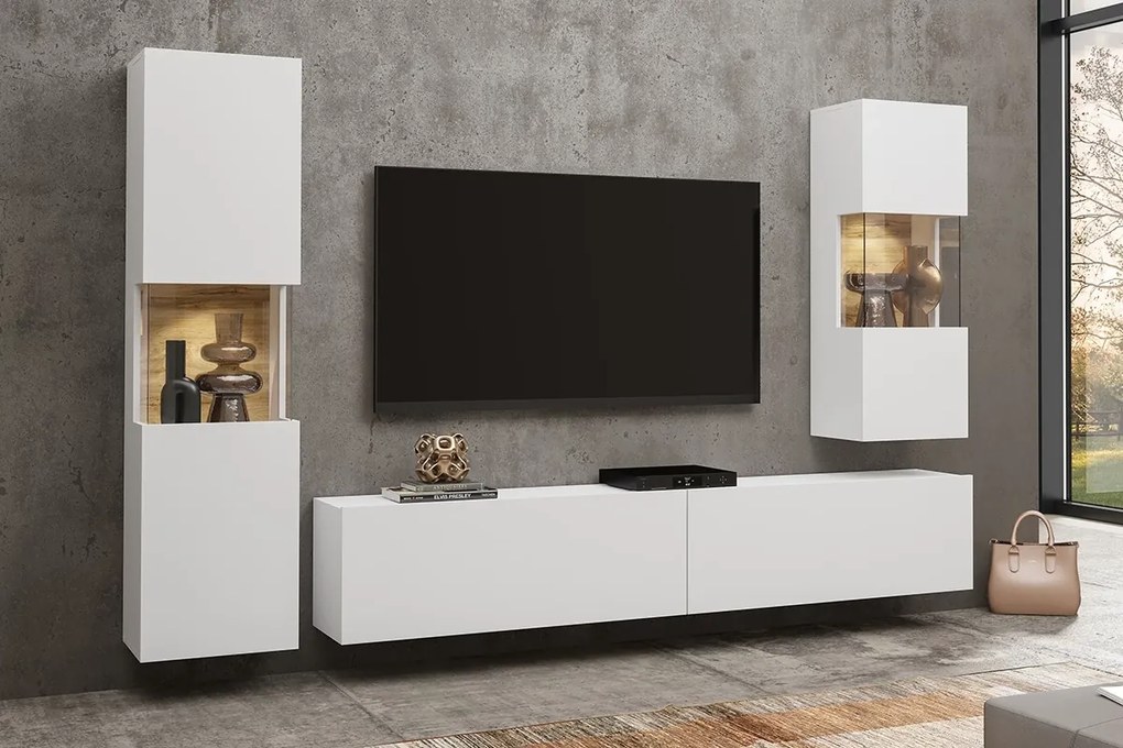 Mobilier living Avernic Typ 10 (Alb + Stejar wotan). 1042050