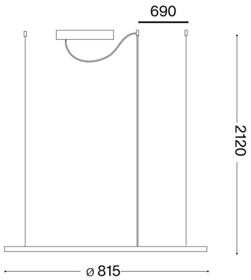 Lustră LED pe cablu Ideal Lux HULAHOOP LED/39W/230V 3000K d. 81,5 cm CRI 90 alb