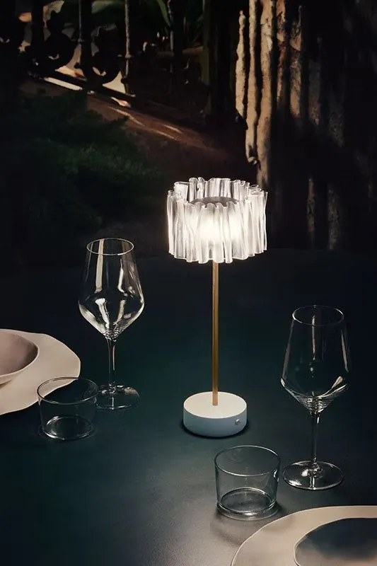 Veioza, Lampa de masa cu baterii ideala restaurant Accordeon Prisma/White