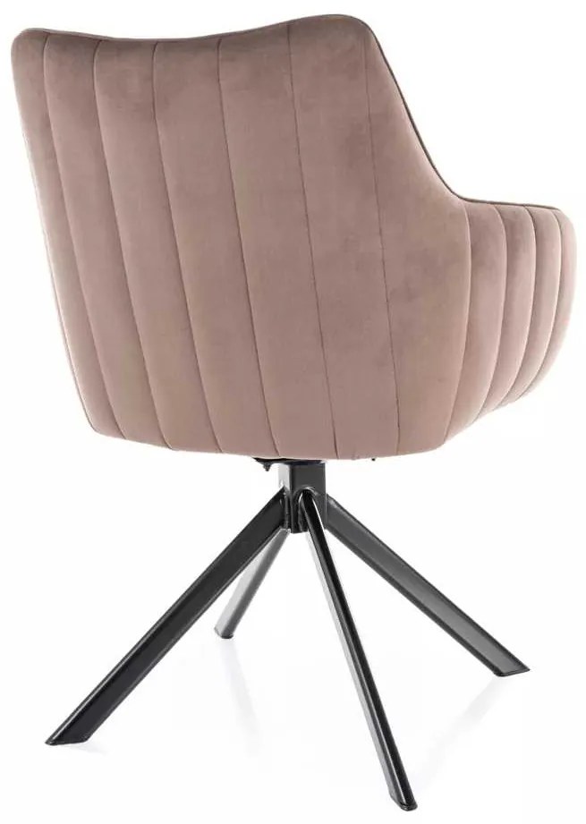 Scaun de bucătărie Azalia Velvet, maro / negru