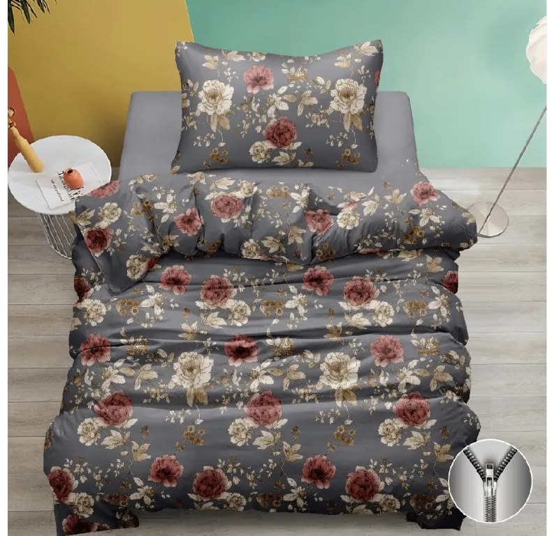 Lenjerie de pat din bumbac BOTANESSE gri Dimensiune lenjerie de pat: 70 x 90 cm | 140 x 200 cm