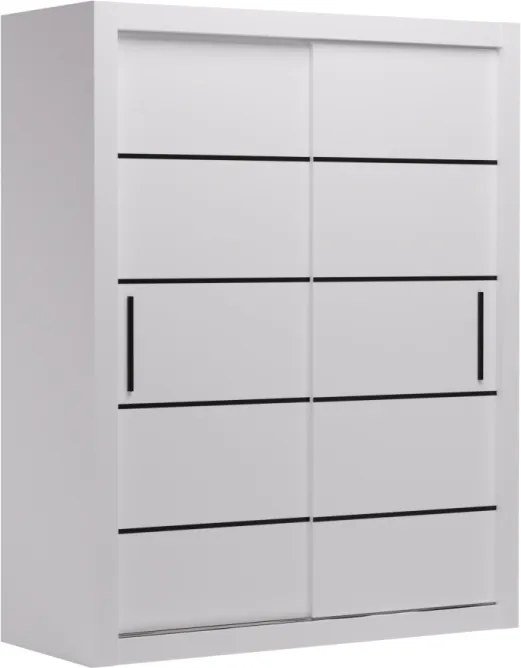 Dulap cu usi glisante 160x200 cm, Morell, ADRK Furniture (Culoare: Alb)