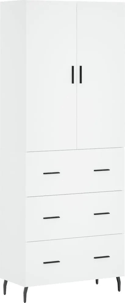 vidaXL Dulap înalt, alb, 69,5x34x180 cm, lemn compozit