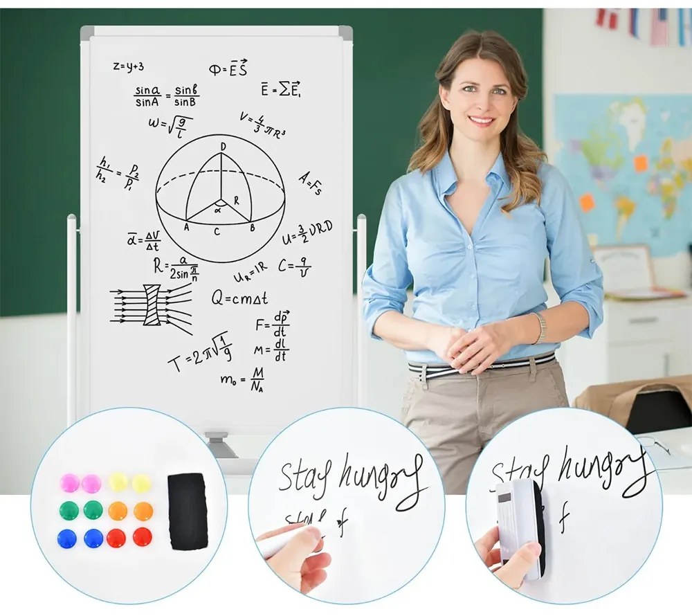 Tablă Flip Chart cu Accesorii, 60 x 90 cm