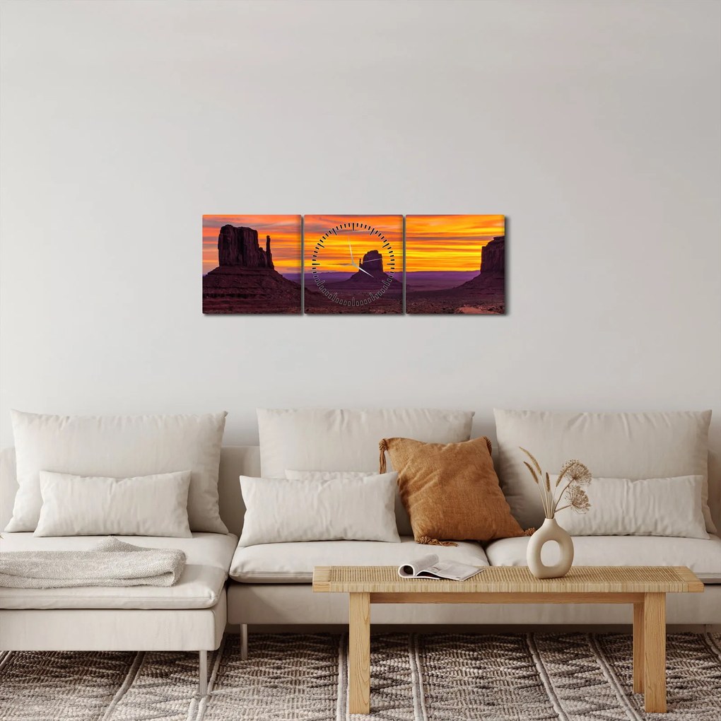 Tablou - Monumentul Valley în Arizona (cu ceas) (90x30 cm)