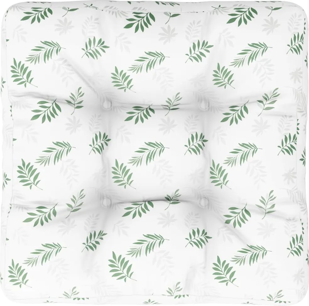 vidaXL Pernă de paleți, model frunze, 60x60x12 cm, textil
