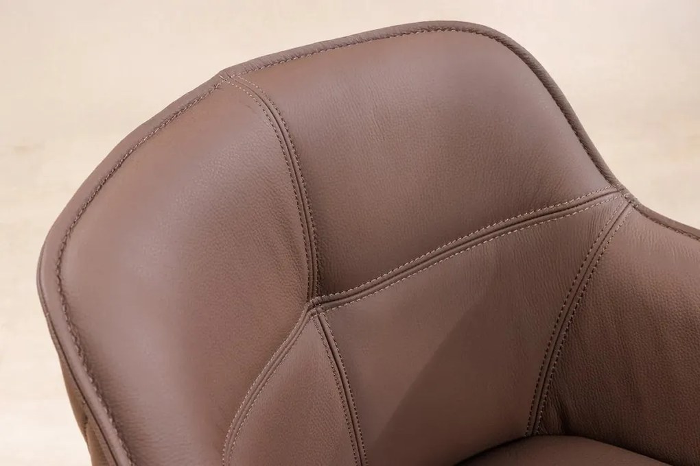 Set 2 scaune Pivotante, Piele Naturala, Maro, Euphoria