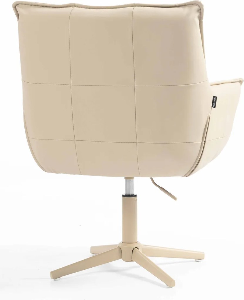 HR560CROSS Scaun Crem Piele Ecologica Premium Soft cu Bază Crem