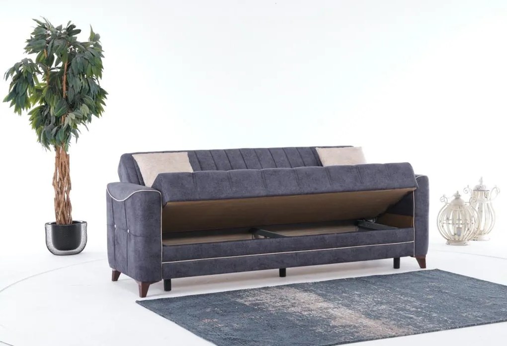 Canapea Acelya, culoare gri inchis, 225 x 82 cm