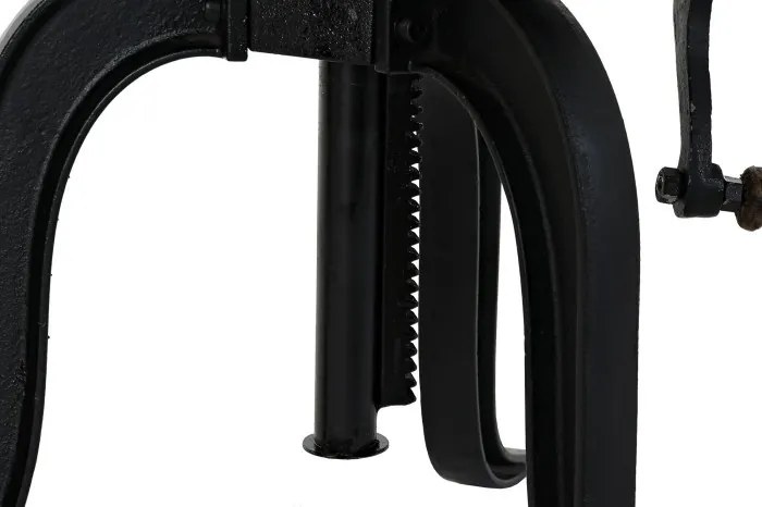 Măsuță laterală din lemn și metal reglabilă pe înălțime, Ø45 cm, „Marlow” – Ethnic Collection