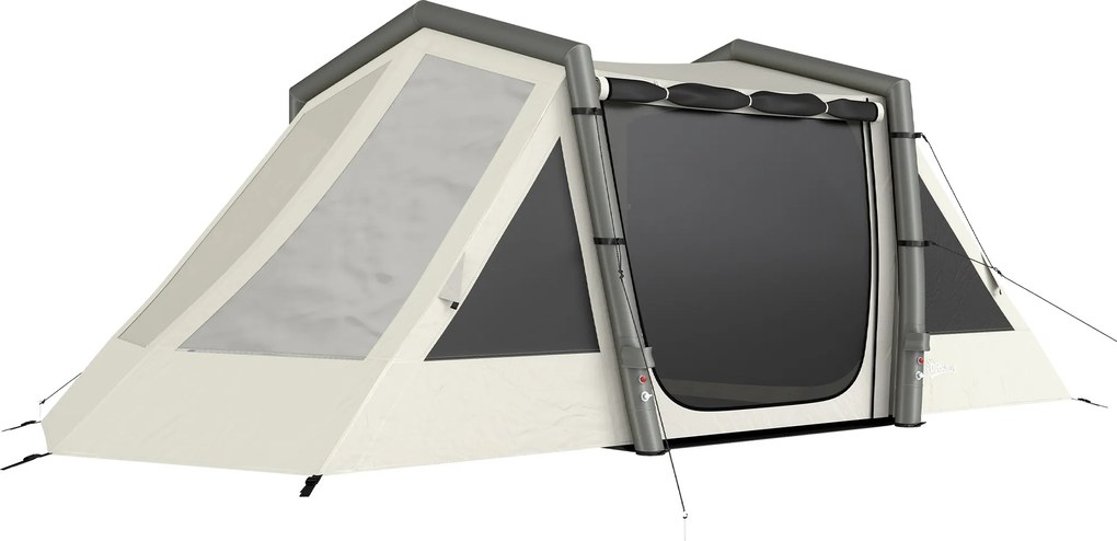 Outsunny Cort gonflabil 6 persoane Montare rapidă Cort outdoor pentru camping cu 2 dormitoare Antreu Fereastră | Aosom Romania