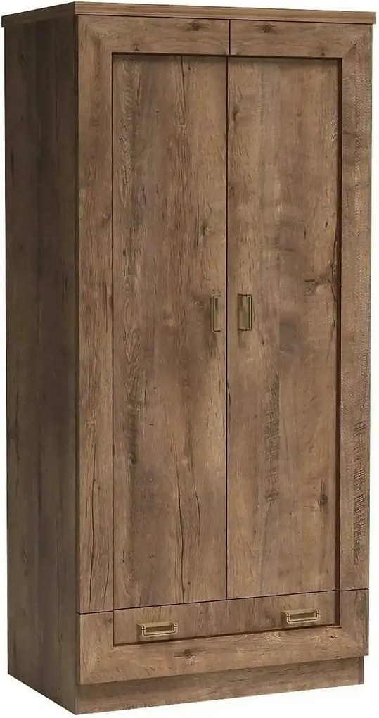 Dulap TEDY Typ T7, stejar lefkas, PAL melaminat, cu 2 usi, 90x57x190 c