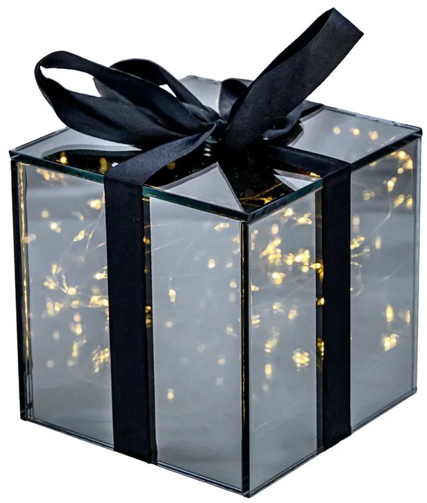 Cadou de sticla cu LED SPARK, gri - mai multe marimi Marime: M