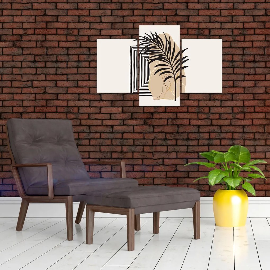 Tablou - Abstracție cu frunze tropicale N⁰3 (90x60 cm)